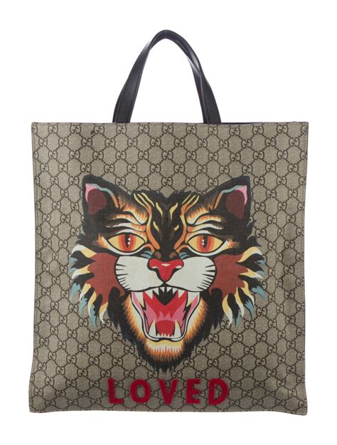 Gucci GG Supreme Angry Cat Tote 